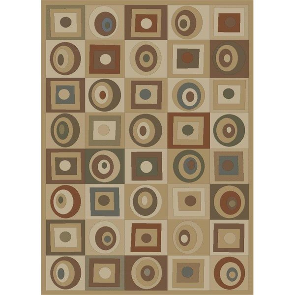 Concord Global 7 ft. 10 in. x 10 ft. 10 in. Soho Round and Squares Tone and Tone 60217